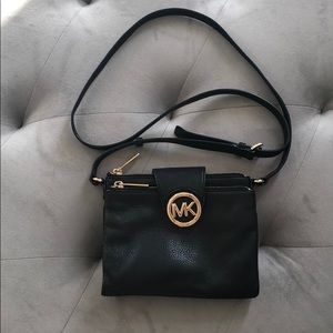 Michael Kors black leather cross body